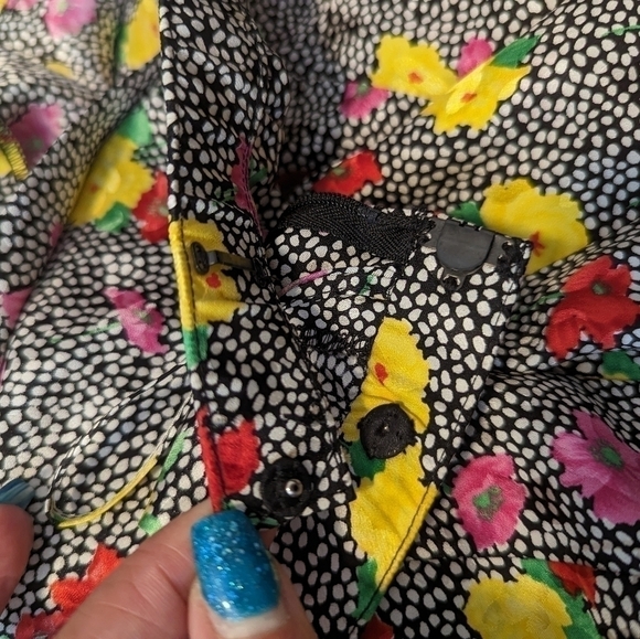 Saks Fifth Ave Skirt by LIHLI Floral Print 100% Silk - Picture 9 of 10